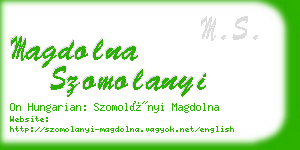 magdolna szomolanyi business card